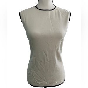 Elegant Cream Sleeveless Knit Top, size L